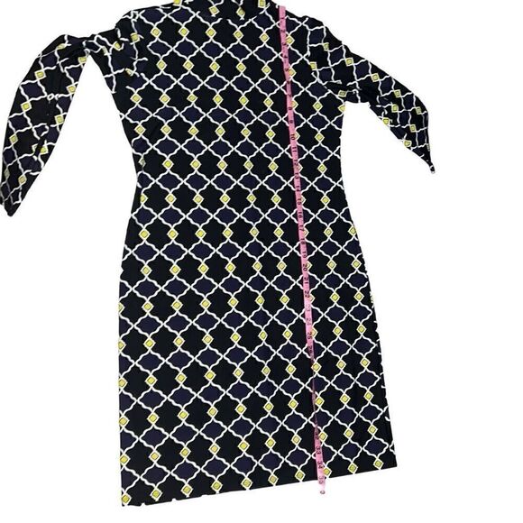 Jude Connally Quatrefoil Geometric Print Turtleneck Dress Packable Stretchy Sz S - Picture 5 of 10